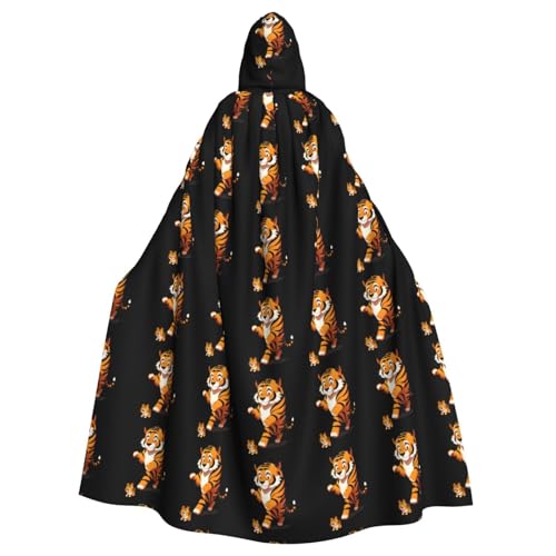 WHJSHOP Besorgter Tiger Mom Prints Kapuzenumhang für Erwachsene, für Halloween, Rollenspiele und Kostümpartys von WHJSHOP