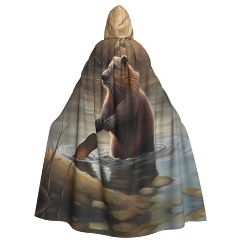 WHJSHOP Biber-Umhang mit Kapuze für Erwachsene, für Halloween, Rollenspiel-Kostüme und Themenpartys von WHJSHOP