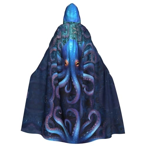 WHJSHOP Blauer Oktopus-Bild, Erwachsenen-Umhang mit Kapuze, Umhang für Halloween, Rollenspiel-Kostüme und Themenpartys WHJSHOP Blauer Oktopus-Bild, Erwachsenen-Umhang mit Kapuze, Umhang für Halloween, Rollenspiel-Kostüme und Themenpartys von WHJSHOP