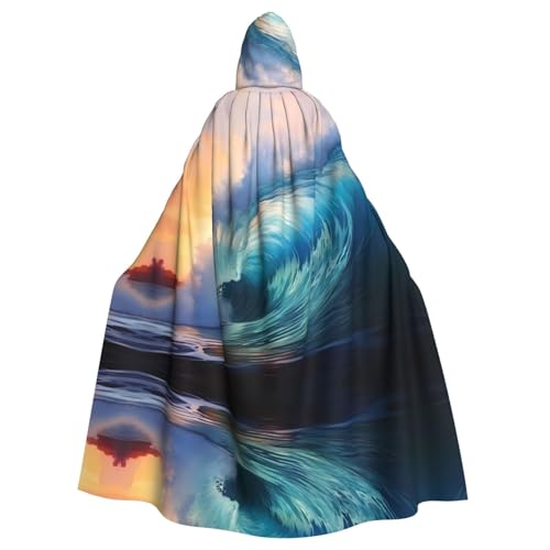 WHJSHOP Blue Ocean Wave Picture Adult Hooded Cape Cloak for Halloween, Role-playing Costumes, and Theme Parties WHJSHOP Blue Ocean Wave Picture Adult Hooded Cape Cloak for Halloween, Role-playing Costumes, and Theme Parties von WHJSHOP