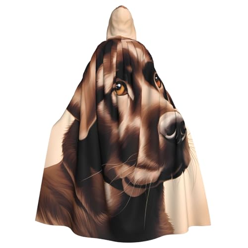 WHJSHOP Brauner Labrador Retriever Umhang mit Kapuze für Erwachsene, für Halloween, Rollenspiele und Themenpartys von WHJSHOP