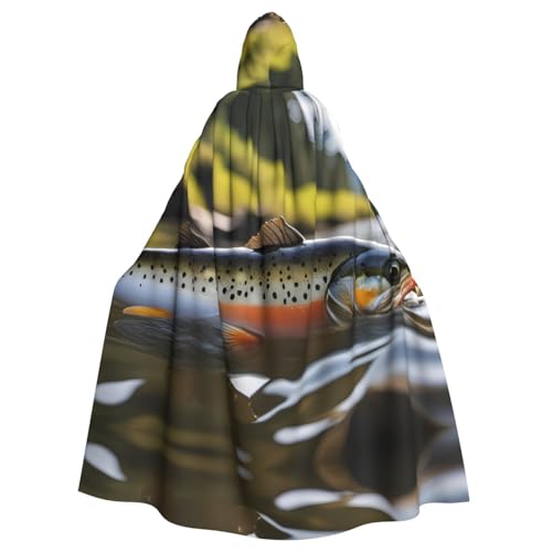 WHJSHOP Brook Forellen-Fliegenfischer-Bild, Erwachsenen-Umhang mit Kapuze, Umhang für Halloween, Rollenspiel-Kostüme und Themenpartys WHJSHOP Brook Forellen-Fliegenfischer-Bild, Erwachsenen-Umhang mit Kapuze, Umhang für Halloween, Rollenspiel-Kostüme und Themenpartys von WHJSHOP