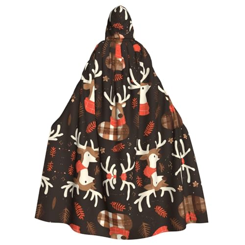 WHJSHOP Buffalo Plaid Hirsch Bild Erwachsene Kapuzenumhang Umhang für Halloween, Rollenspiele Kostüme und Themenpartys WHJSHOP Buffalo Plaid Hirsch Bild Erwachsene Kapuzenumhang Umhang für Halloween, Rollenspiele Kostüme und Themenpartys von WHJSHOP