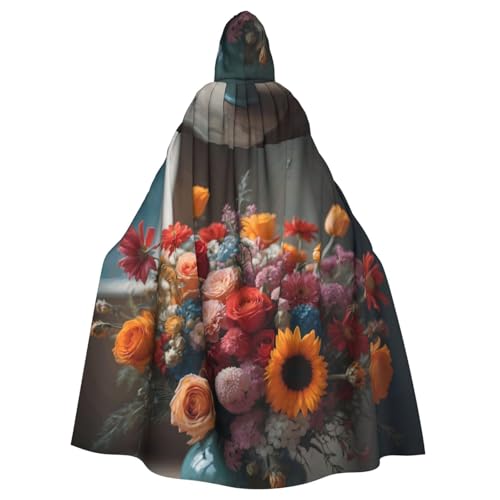 WHJSHOP Bunter Blumenstrauß, Bild, Halloween, Erwachsenen-Kapuzenumhang, Herren- und Damenbekleidung, Mantel, Rollenspiel WHJSHOP Bunter Blumenstrauß, Bild, Halloween, Erwachsenen-Kapuzenumhang, Herren- und Damenbekleidung, Mantel, Rollenspiel von WHJSHOP