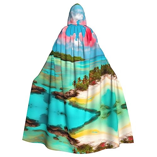 WHJSHOP Caribbean Scenery Picture Adult Hooded Cape Cloak for Halloween, Role-playing Costumes, and Theme Parties WHJSHOP Caribbean Scenery Picture Adult Hooded Cape Cloak for Halloween, Role-playing Costumes, and Theme Parties von WHJSHOP