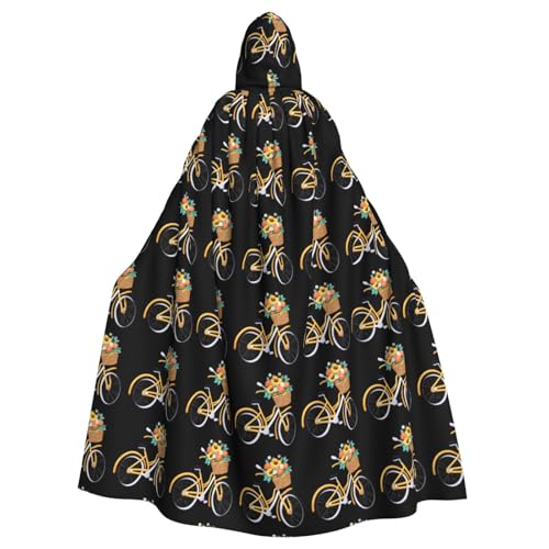 WHJSHOP Cartoon-Fahrrad voller Blumen Bild Erwachsene Kapuzenumhang Umhang für Halloween, Rollenspiele Kostüme und Themenpartys von WHJSHOP