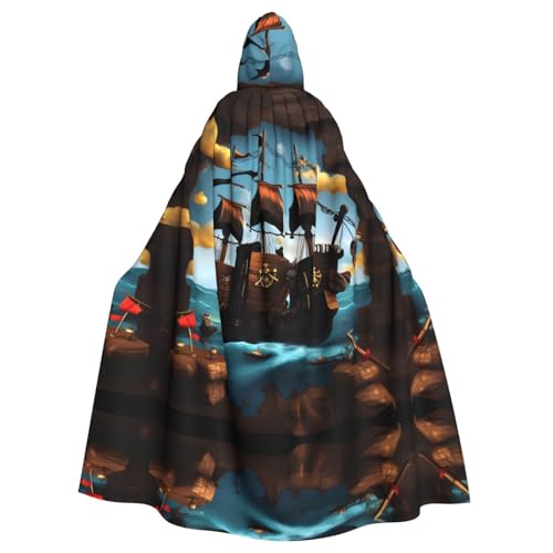 WHJSHOP Cartoon-Piratenschiff-Umhang mit Kapuze, für Erwachsene, für Halloween, Rollenspiel-Kostüme und Themenpartys WHJSHOP Cartoon-Piratenschiff-Umhang mit Kapuze, für Erwachsene, für Halloween, Rollenspiel-Kostüme und Themenpartys von WHJSHOP