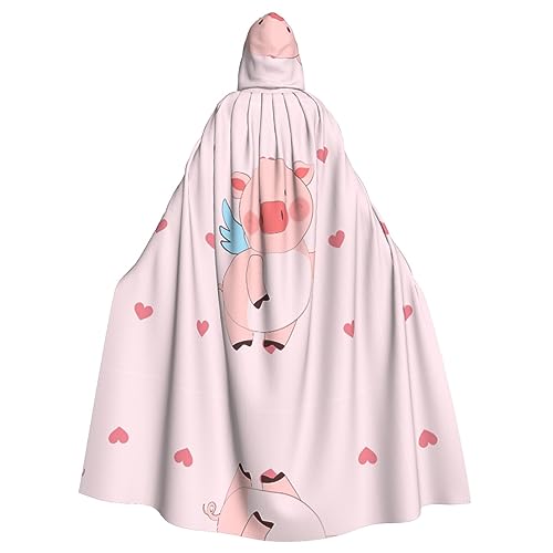 WHJSHOP Cartoon-Umhang mit fliegendem Schwein, für Erwachsene, Umhang mit Kapuze, für Halloween, Rollenspiele und Themenpartys WHJSHOP Cartoon-Umhang mit fliegendem Schwein, für Erwachsene, Umhang mit Kapuze, für Halloween, Rollenspiele und Themenpartys von WHJSHOP