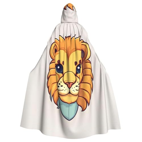 WHJSHOP Cartoon-Umhang mit süßem kleinen Löwen für Erwachsene, Kapuzenumhang für Halloween, Rollenspiele und Kostümpartys von WHJSHOP