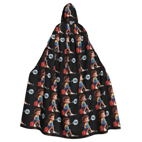 WHJSHOP Cartoon kleines Mädchen Blasen Bild Erwachsene Kapuzenumhang Umhang für Halloween, Rollenspiele Kostüme und Themenpartys WHJSHOP Cartoon kleines Mädchen Blasen Bild Erwachsene Kapuzenumhang Umhang für Halloween, Rollenspiele Kostüme und Themenpartys von WHJSHOP
