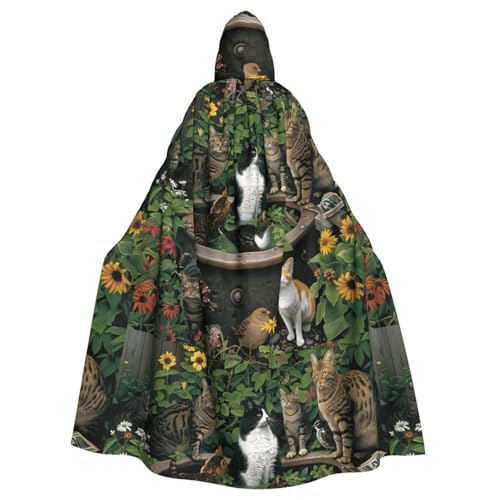 WHJSHOP Cat By Flower Tankbild Halloween Erwachsene Kapuzenumhang Herren und Damen Kleidung Mantle Rollenspiel WHJSHOP Cat By Flower Tankbild Halloween Erwachsene Kapuzenumhang Herren und Damen Kleidung Mantle Rollenspiel von WHJSHOP