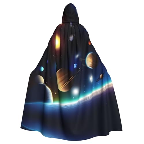 WHJSHOP Celestial Planet Prints Kapuzenumhang für Erwachsene, für Halloween, Rollenspiele und Kostümpartys von WHJSHOP
