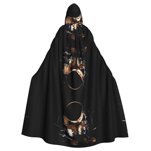 WHJSHOP Cooles Schlagzeug-Set, Bild, Halloween, Erwachsenen-Kapuzenumhang für Rollenspiele, Bühnenkostüme, Partys, pflegeleicht WHJSHOP Cooles Schlagzeug-Set, Bild, Halloween, Erwachsenen-Kapuzenumhang für Rollenspiele, Bühnenkostüme, Partys, pflegeleicht von WHJSHOP