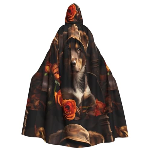 WHJSHOP Der Hund im Hut Bild Halloween Erwachsene Kapuzenumhang Herren und Damen Kleidung Mantle Rollenspiel von WHJSHOP