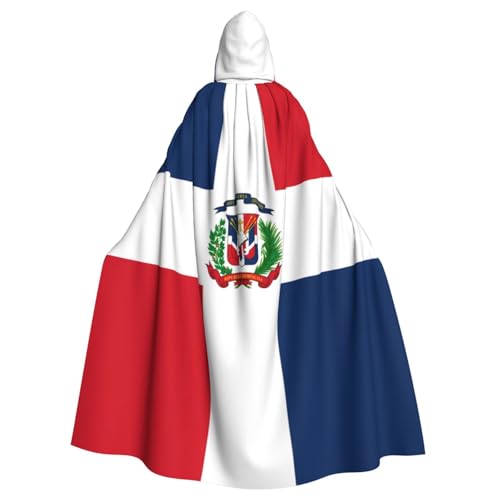 WHJSHOP Dominikanische Republik bedruckter Erwachsenen-Umhang mit Kapuze für Halloween, Rollenspiele und Kostümpartys von WHJSHOP