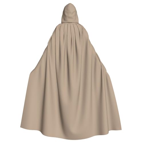 WHJSHOP Einfarbiger hellbrauner Umhang mit Kapuze für Erwachsene, für Halloween, Rollenspiele und Kostümpartys von WHJSHOP
