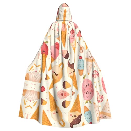 WHJSHOP Eistüten Bild Erwachsene Kapuzenumhang Umhang für Halloween, Rollenspiele Kostüme und Themenpartys von WHJSHOP