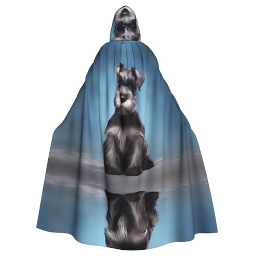 WHJSHOP Entzückender Schnauzer-Bild mit Kapuze für Erwachsene, Umhang für Halloween, Rollenspiel-Kostüme und Themenpartys von WHJSHOP