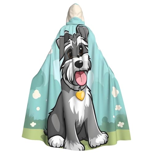 WHJSHOP Entzückender Schnauzer-Bild mit Kapuze für Erwachsene, Umhang für Halloween, Rollenspiel-Kostüme und Themenpartys von WHJSHOP