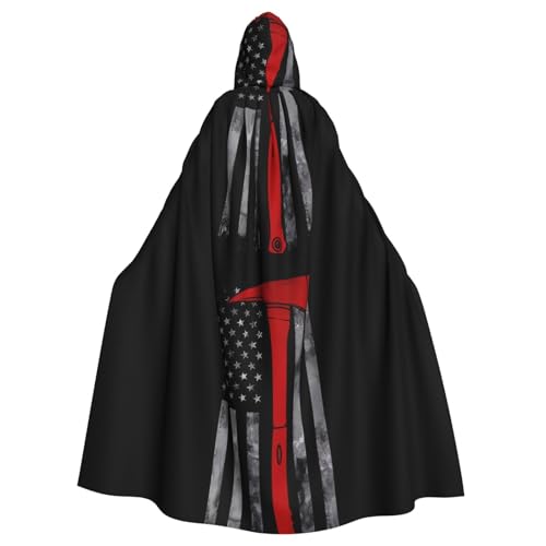 WHJSHOP Feuerwehrmann Axt rote Linie Flagge Bild Halloween Erwachsene Kapuzenumhang Herren und Damen Kleidung Mantle Rollenspiel WHJSHOP Feuerwehrmann Axt rote Linie Flagge Bild Halloween Erwachsene Kapuzenumhang Herren und Damen Kleidung Mantle Rollenspiel von WHJSHOP