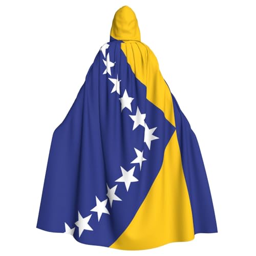 WHJSHOP Flagge von Bosnien und Herzegowina, Bild, Erwachsenen-Kapuzenumhang für Halloween, Rollenspiel-Kostüme und Themenpartys von WHJSHOP