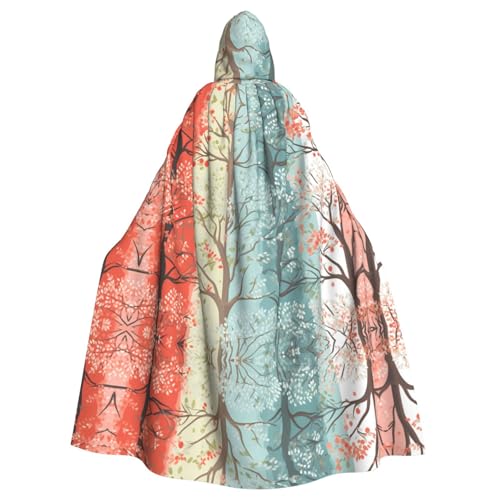 WHJSHOP Four Seasons Frühlingsbaumbild Erwachsenen-Kapuzenumhang für Halloween, Rollenspiel-Kostüme und Themenpartys von WHJSHOP
