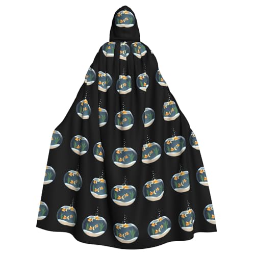 WHJSHOP Glaspanzer Goldfischbild Halloween Erwachsene Kapuzenumhang Herren- und Damenbekleidung Mantel Rollenspiel von WHJSHOP