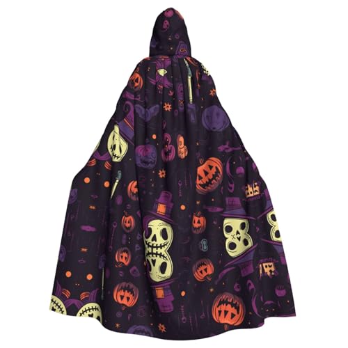 WHJSHOP Gothic Happy Halloween Bild Erwachsene Kapuzenumhang Umhang für Halloween, Rollenspiele Kostüme und Themenpartys von WHJSHOP