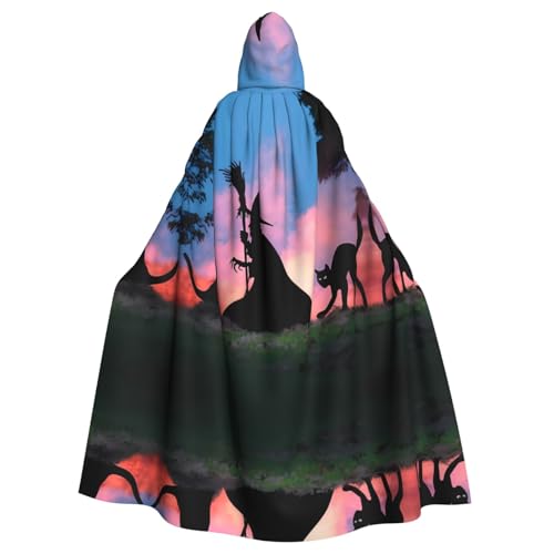 WHJSHOP Gruseliges Halloween-Bild, Halloween, Erwachsenen-Kapuzenumhang für Rollenspiele, Bühnenkostüme, Partys, pflegeleicht von WHJSHOP