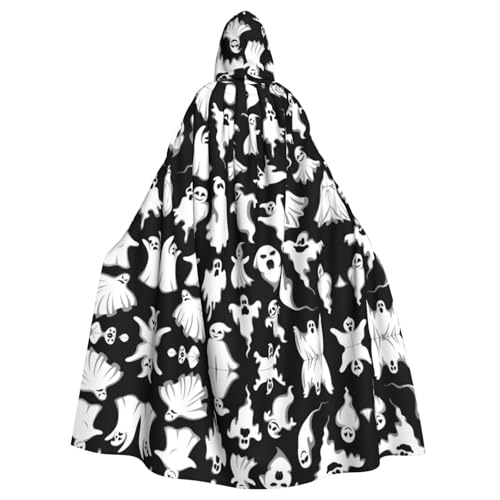 WHJSHOP Halloween-Gothic-Bild, Halloween, Erwachsenen-Umhang mit Kapuze, Umhang für Rollenspiele, Bühnenkostüme, Partys, pflegeleicht von WHJSHOP