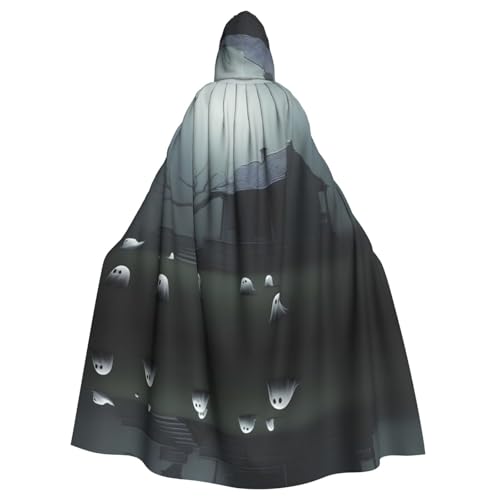 WHJSHOP Halloween Kapuzenumhang für Erwachsene für Partys und Kostüme – pflegeleichter Horror-Spukhaus-Druck von WHJSHOP