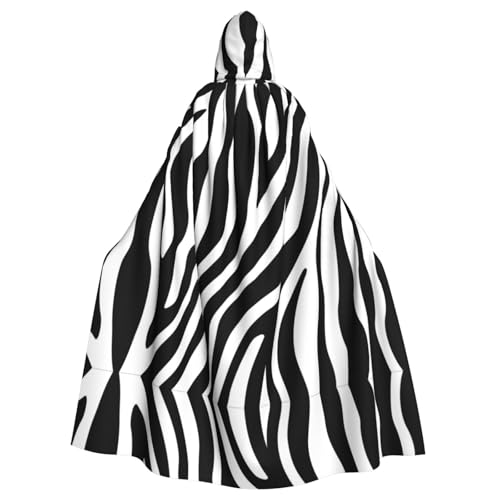 WHJSHOP Halloween-Kapuzenumhang mit Zebramuster, für Erwachsene, für Rollenspiele, Bühnenkostüme, Partys, pflegeleicht von WHJSHOP