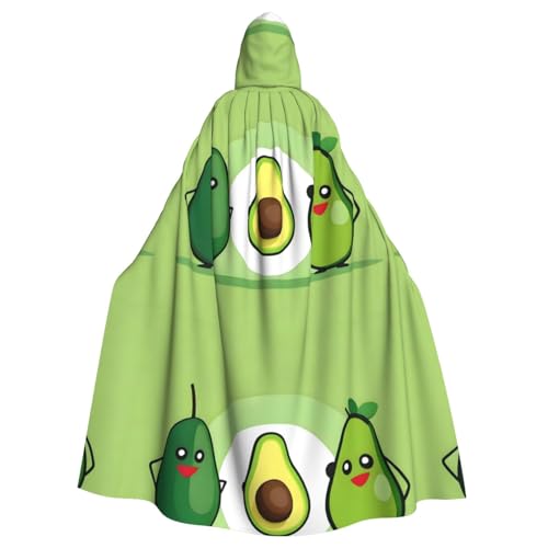 WHJSHOP Halloween-Umhang mit Kapuze für Erwachsene für Partys und Kostüme, pflegeleicht, Avocado-Paar, bedruckt von WHJSHOP