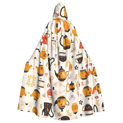 WHJSHOP Handgezeichnete Teekannen und Tassen, Bild für Erwachsene, Kapuzenumhang für Halloween, Rollenspiel-Kostüme und Themenpartys WHJSHOP Handgezeichnete Teekannen und Tassen, Bild für Erwachsene, Kapuzenumhang für Halloween, Rollenspiel-Kostüme und Themenpartys von WHJSHOP