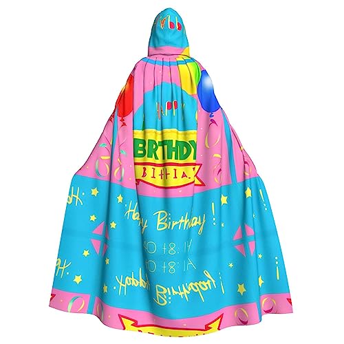WHJSHOP Happy Birthday Ballon Bild Erwachsene Kapuzenumhang Umhang Umhang für Halloween, Rollenspiele Kostüme und Themenpartys WHJSHOP Happy Birthday Ballon Bild Erwachsene Kapuzenumhang Umhang Umhang für Halloween, Rollenspiele Kostüme und Themenpartys von WHJSHOP