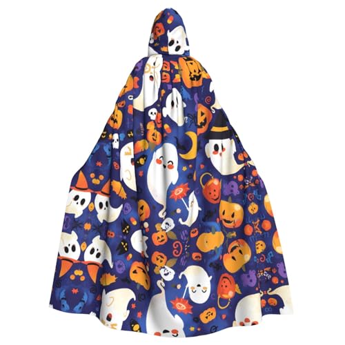 WHJSHOP Happy Halloween Day Umhang mit Kapuze für Erwachsene, für Halloween, Rollenspiel-Kostüme und Themenpartys von WHJSHOP