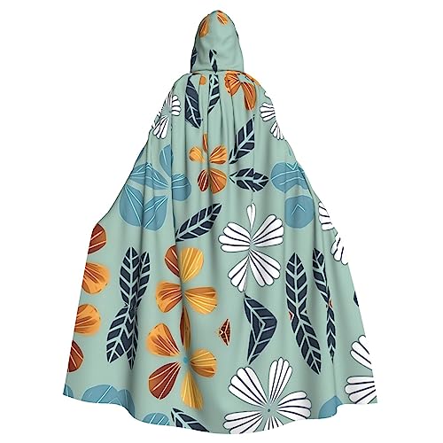 WHJSHOP Hellfarbiger Umhang mit Blumenmotiv für Erwachsene, Kapuzenumhang für Halloween, Rollenspiel-Kostüme und Themenpartys von WHJSHOP