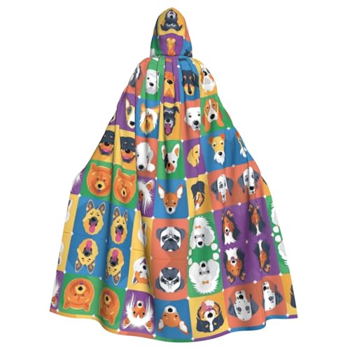 WHJSHOP Hundebild, Halloween-Umhang mit Kapuze, für Rollenspiele, Bühnenkostüme, Partys, pflegeleicht von WHJSHOP