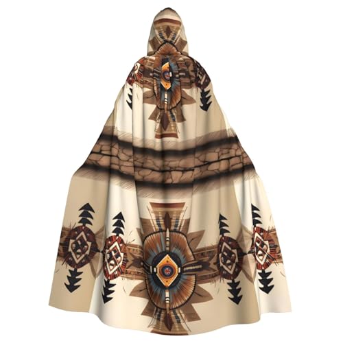 WHJSHOP Indianer-Malerei, Bild, Halloween, Erwachsene, Kapuzenumhang, Herren- und Damenbekleidung, Mantel, Rollenspiel von WHJSHOP
