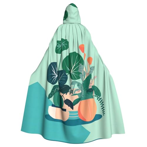 WHJSHOP Indoor-Cartoon-Umhang mit grünen Pflanzen für Erwachsene, Kapuzenumhang für Halloween, Rollenspiel-Kostüme und Themenpartys von WHJSHOP