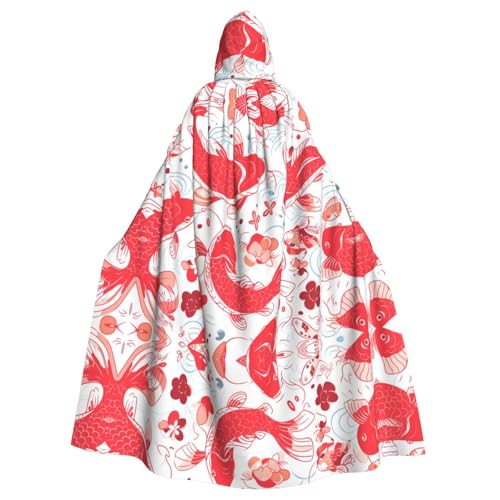 WHJSHOP Japanischer hübscher roter Karpfenfisch mit Bild für Erwachsene, Kapuzenumhang für Halloween, Rollenspiel-Kostüme und Themenpartys WHJSHOP Japanischer hübscher roter Karpfenfisch mit Bild für Erwachsene, Kapuzenumhang für Halloween, Rollenspiel-Kostüme und Themenpartys von WHJSHOP