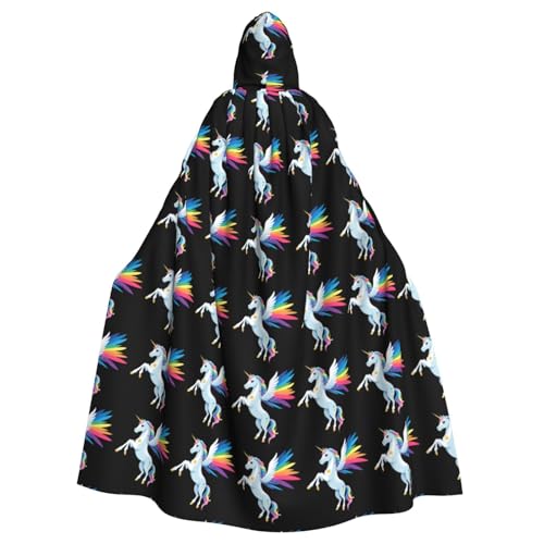 WHJSHOP Kapuzenumhang mit Einhorn und Sternen für Erwachsene, für Halloween, Rollenspiele und Kostümpartys von WHJSHOP