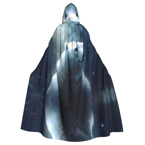 WHJSHOP Kapuzenumhang mit Eisbär-Muster, für Erwachsene, für Halloween, Rollenspiele und Kostümpartys von WHJSHOP