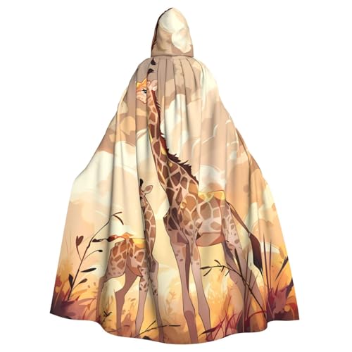 WHJSHOP Kapuzenumhang mit Giraffenmuster für Erwachsene, für Halloween, Rollenspiele und Kostümpartys von WHJSHOP