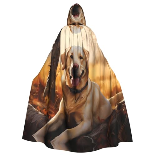 WHJSHOP Kapuzenumhang mit Labrador Retriever, Hundebild, für Erwachsene, für Halloween, Rollenspiele und Themenpartys von WHJSHOP