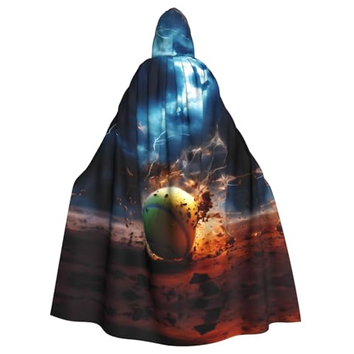 WHJSHOP Kapuzenumhang mit Lightning-Tennismuster für Erwachsene, für Halloween, Rollenspiele und Kostümpartys von WHJSHOP