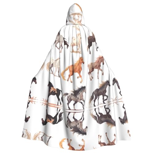 WHJSHOP Kapuzenumhang mit Pferdemuster für Erwachsene, für Halloween, Rollenspiele und Kostümpartys WHJSHOP Kapuzenumhang mit Pferdemuster für Erwachsene, für Halloween, Rollenspiele und Kostümpartys von WHJSHOP