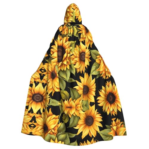 WHJSHOP Kapuzenumhang mit Sonnenblumenmuster, für Erwachsene, für Halloween, Rollenspiele und Kostümpartys WHJSHOP Kapuzenumhang mit Sonnenblumenmuster, für Erwachsene, für Halloween, Rollenspiele und Kostümpartys von WHJSHOP