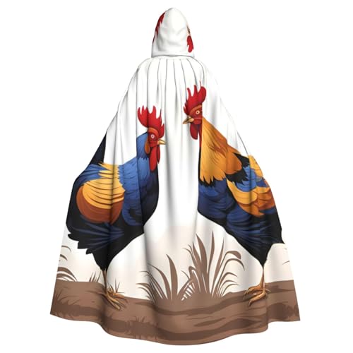 WHJSHOP Kapuzenumhang mit französischem Hahnmuster für Erwachsene, für Halloween, Rollenspiele und Kostümpartys von WHJSHOP