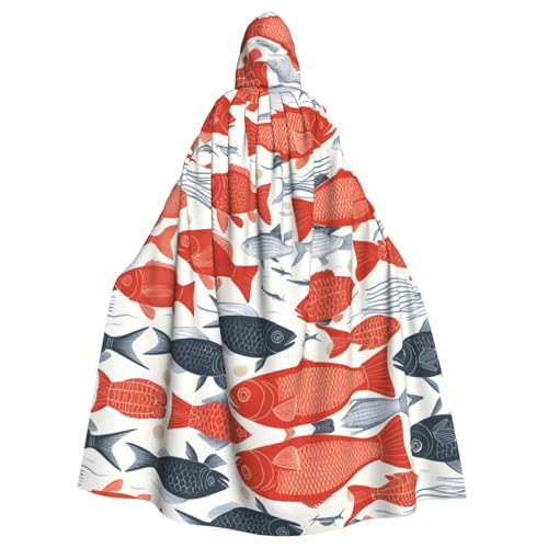 WHJSHOP Kapuzenumhang mit süßem Fischdruck für Erwachsene, für Halloween, Rollenspiele und Kostümpartys WHJSHOP Kapuzenumhang mit süßem Fischdruck für Erwachsene, für Halloween, Rollenspiele und Kostümpartys von WHJSHOP